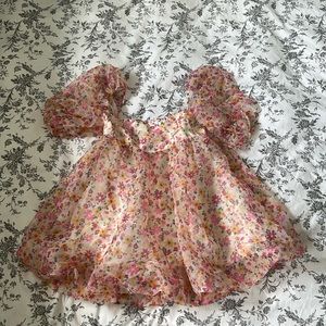 Multicolor Floral Cupcake Party Dress